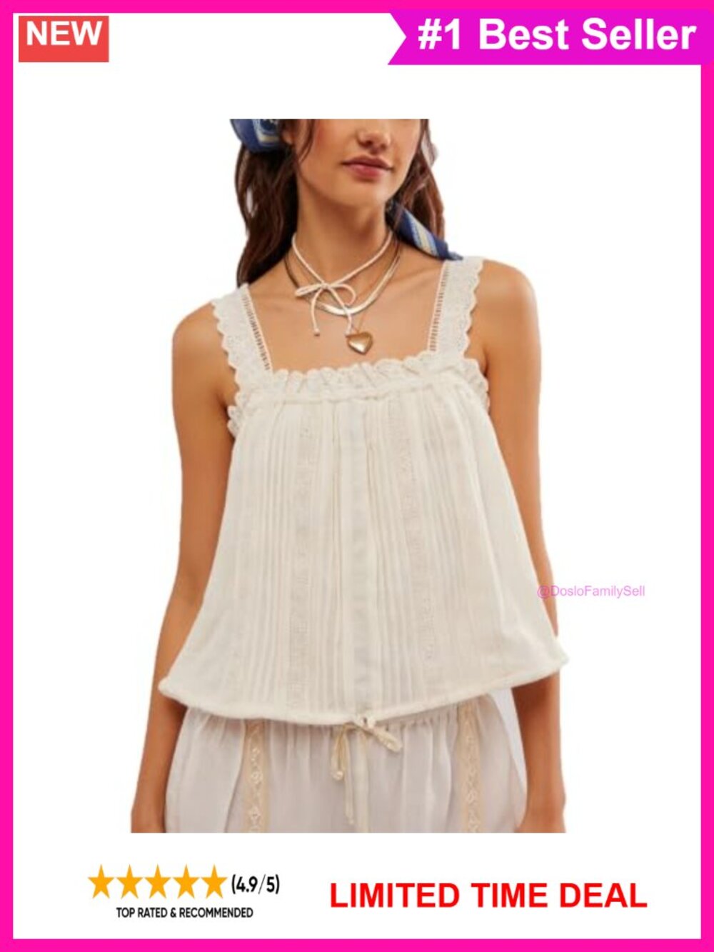 Y2K Lace Patchwork Tank Top Pleated Ruffle Hem Babydoll Vest Crop